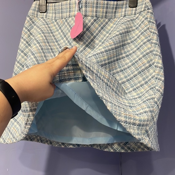 Dolls Kill Sugar Thrillz blue tweed mini skirt - Picture 4 of 5